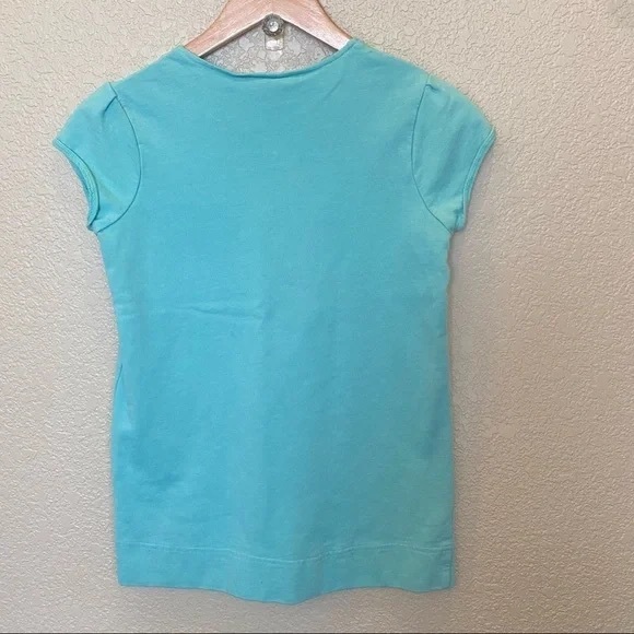 Girls' Aqua Floral Graphic Tee - Picture 2 of 3